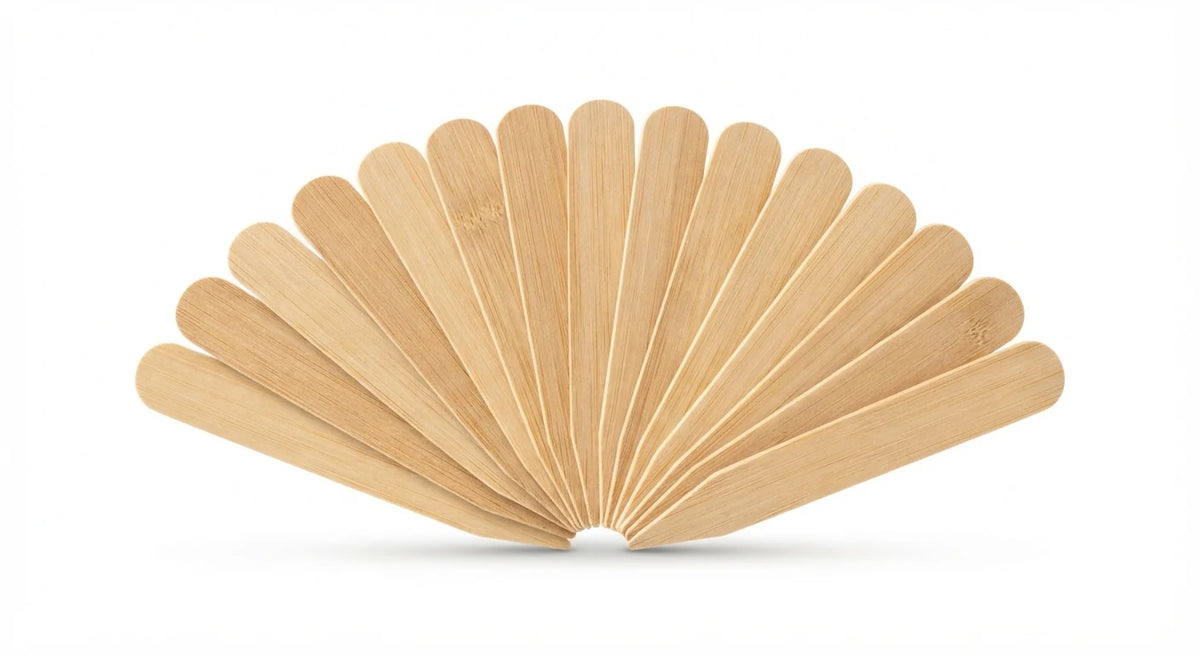 White background image of bamboo plant labels set
