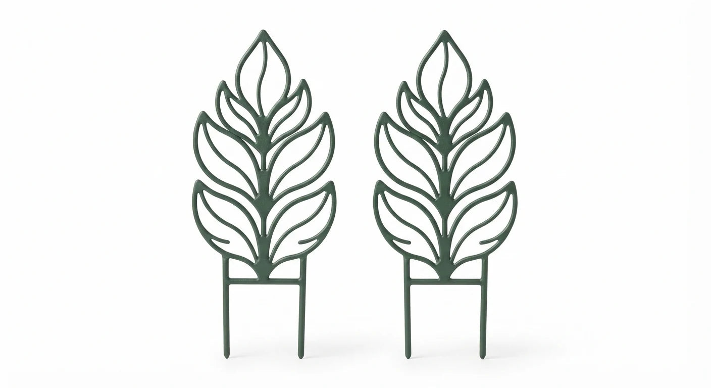 White background image of leaf support trellis set