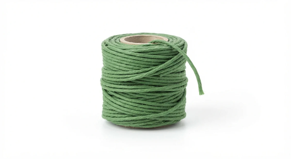 White background image of reusable soft twist plant ties roll