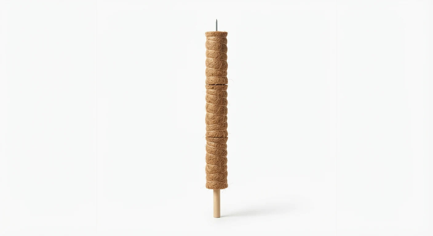 White background image of stackable moss pole set for climbing houseplants