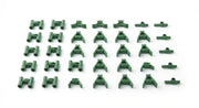 White background image of clip-on stake connectors set