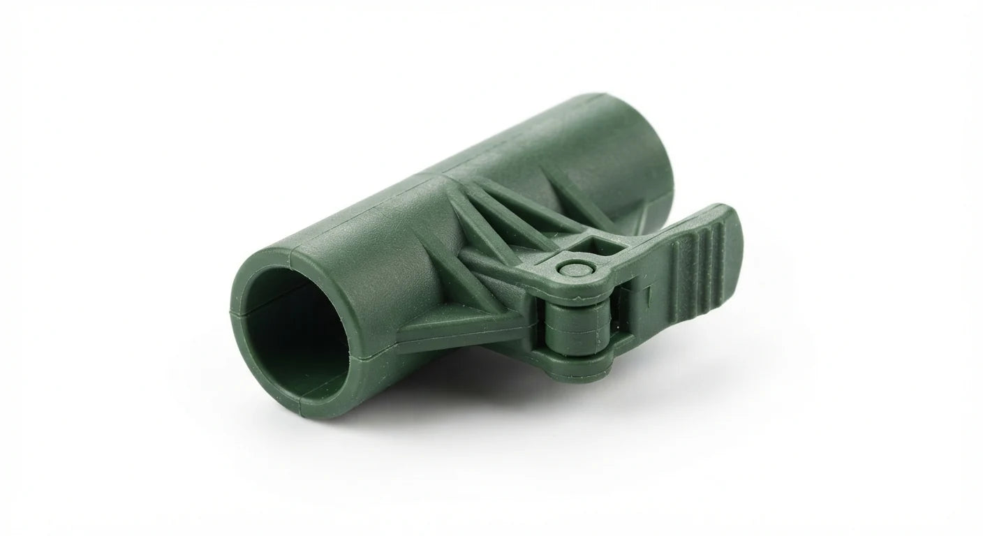 Clip-On Stake Connectors Set for Plant Supports shown in use with an indoor plant setup