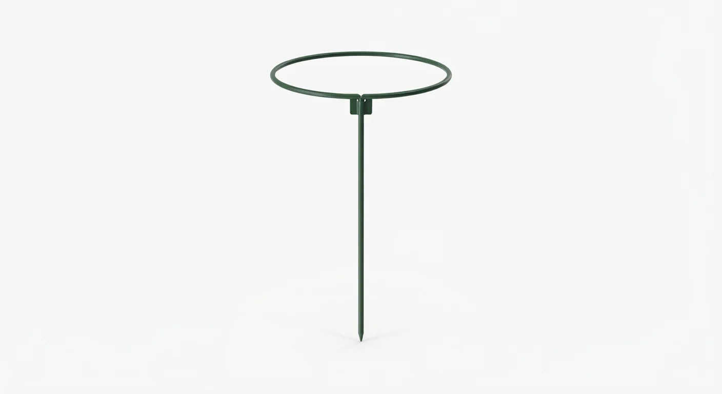 Stackable Plant Support Rings Set for Indoor and Patio Plants shown in use with an indoor plant setup