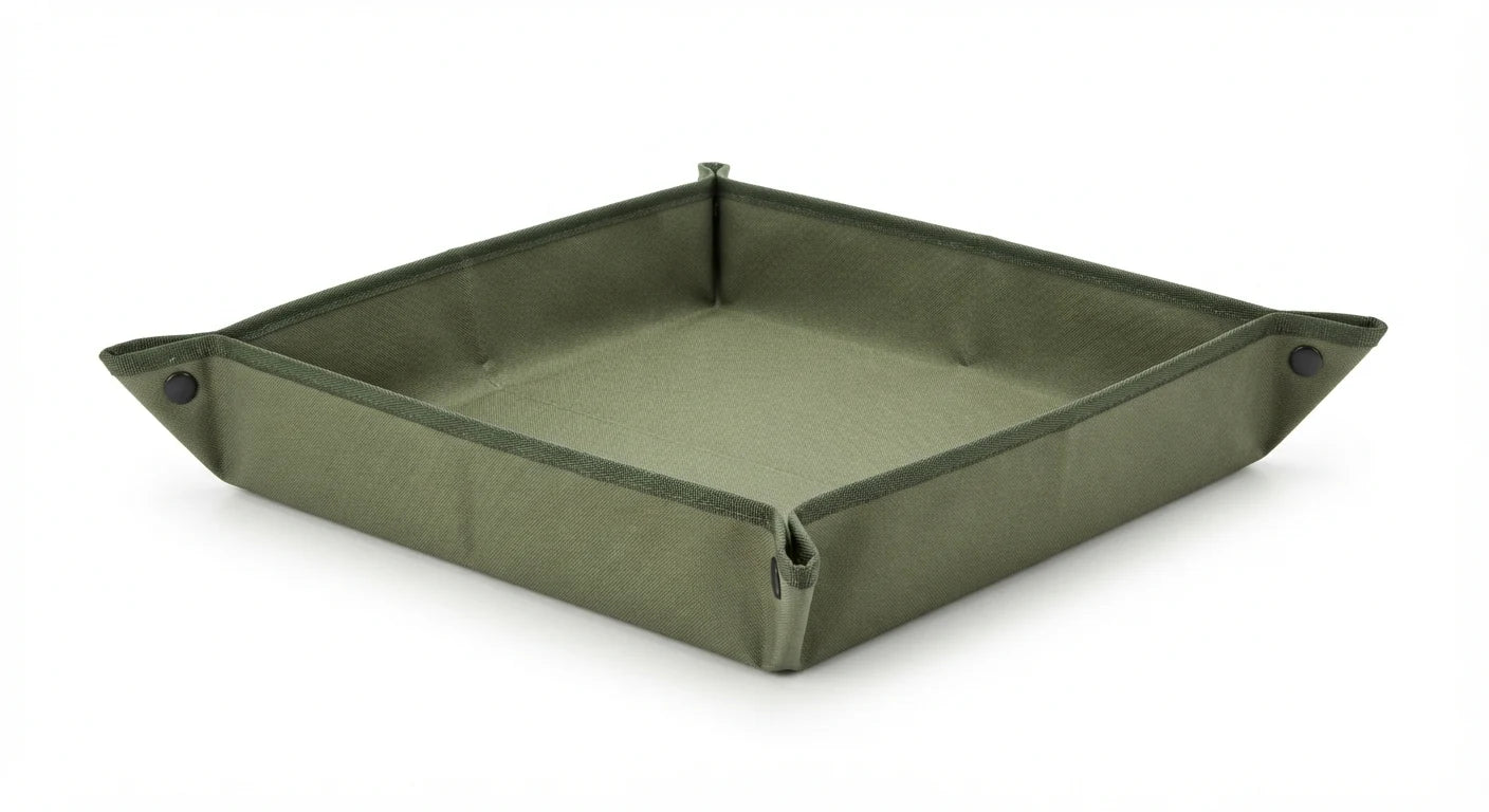 Foldable Potting Tray for Indoor Repotting shown in use with an indoor plant setup