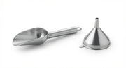 Alternate angle of mini soil scoop and funnel set for indoor potting