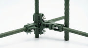 Alternate angle of clip-on stake connectors set for plant supports